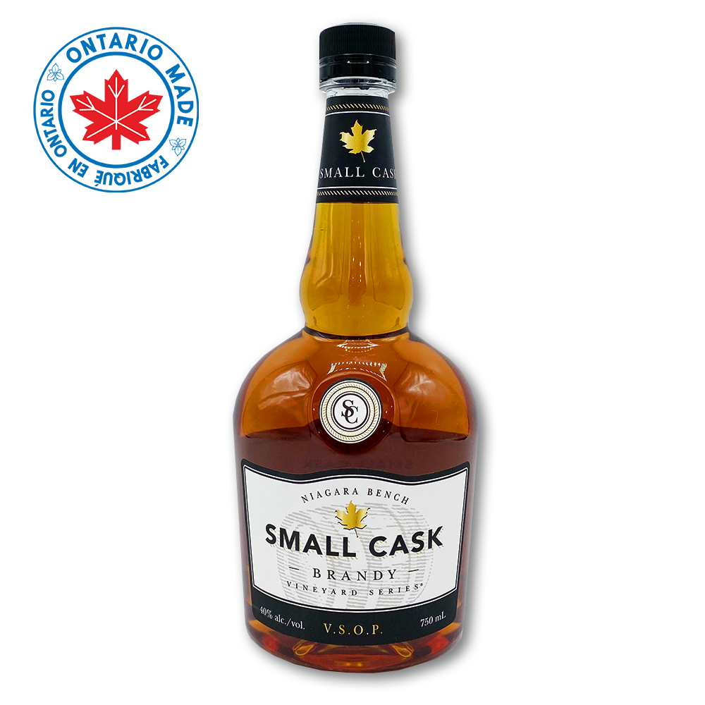 A bottle of Small Cask Brandy by Forty Creek Whisky