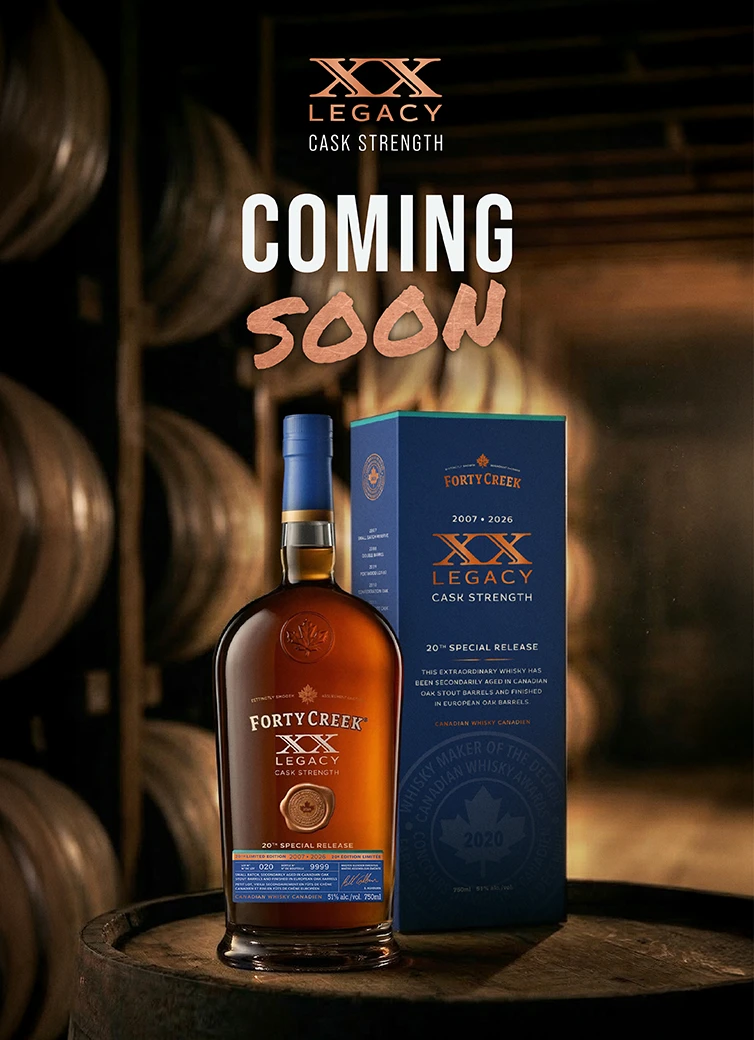 Legacy XX special release Canadian Whisky coming to Forty Creek for purchase soon